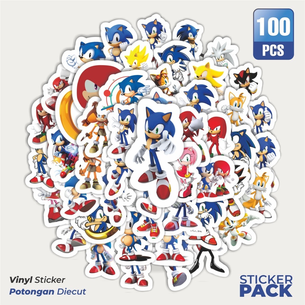 Jual 100 PCS STIKER Kartun Sonic the Hedgehog Sticker Waterproof ...
