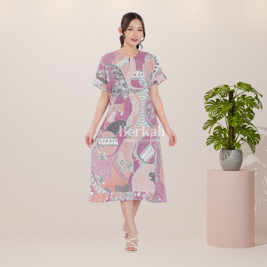 Daster Batik Rayon Busui Resleting Surya Teja 5