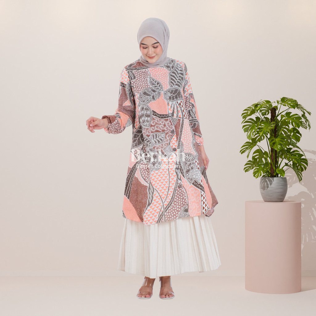 Atasan Batik Tunik Modern Rayon Surya Teja 2