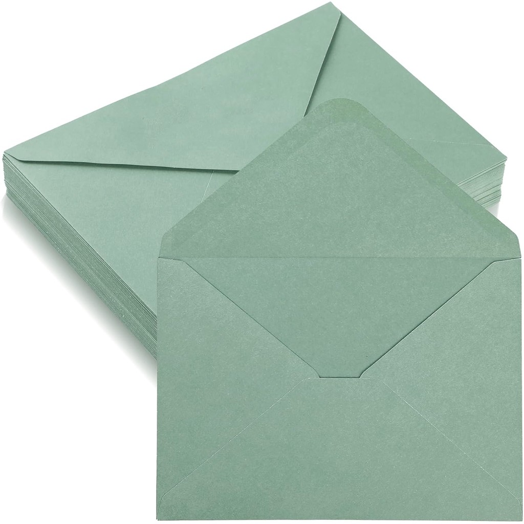 Jual 50-100PCS Sage Green Envelope 5x7Inch Wedding Invitation Card ...
