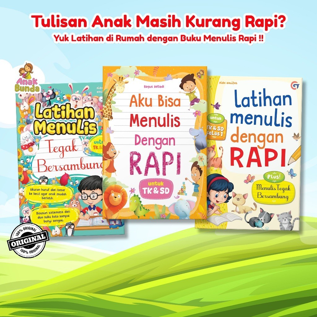 Jual Buku Latihan Menulis Rapi Anak TK & SD | Belajar Menulis Huruf ...