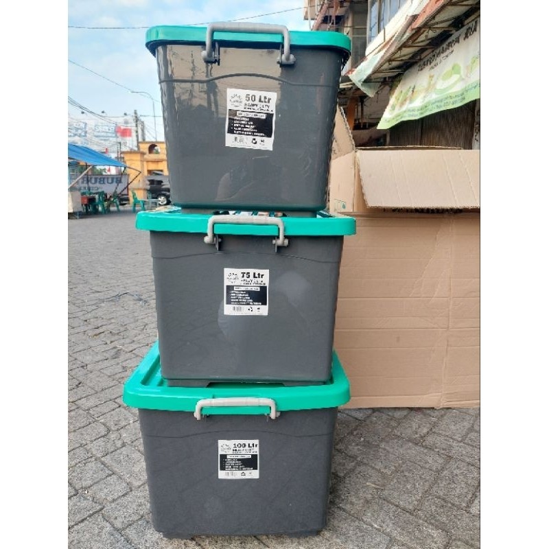 Jual Container Box Plastik Atari 50 75 100 Dengan Roda Dan Pengunci ...