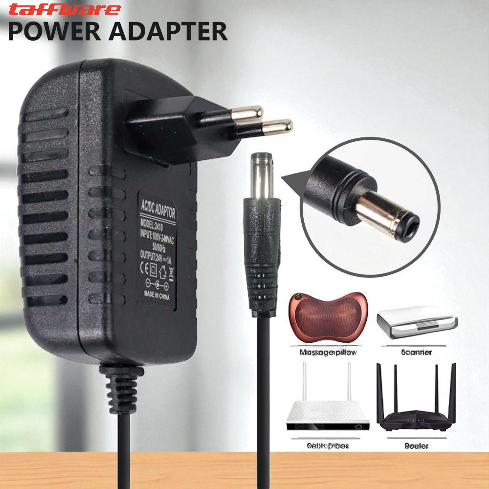 Jual Taffware Adaptor Power Supply Converter AC to DC 24V 1A LED Strip ...