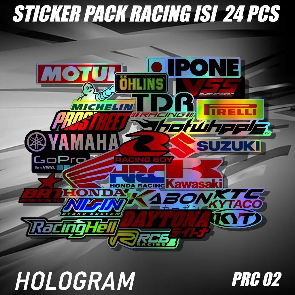 Jual ( COD) TERBARU Sticker Isi 24 Lembar Sticker Racing Hologram ...