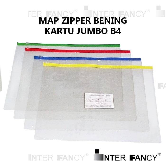 Jual Map Dokumen Nota Plastik Zipper Bening. Ukuran B4, Jumbo, Folio ...