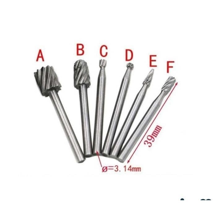 Jual Set 6pcs HSS Routing Router Burr mata bor tuner dremel | Shopee ...
