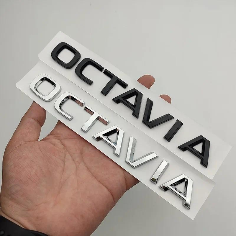 Jual 3d ABS Chrome Logo OCTAVIA Emblem Letters Car Trunk Badge For ...