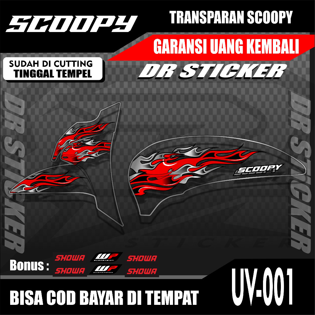 Jual UV-001 STICKER STRIPING SCOOPY NEW 2020, 2021, 2022 BAHAN BENING ...