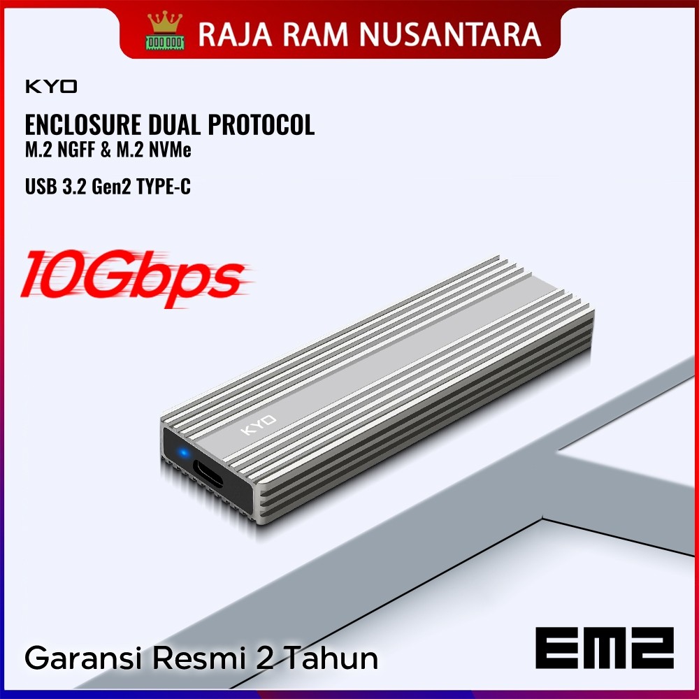 Jual KYO EM2 M2 NVMe & NGFF Enclosure 10Gbps SSD M.2 NGFF & NVME USB ...