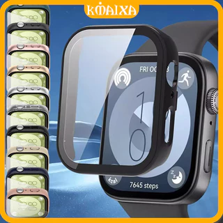 Tempered Glass Hard Plastic Bumper Case for Huawei Watch Fit 4/4 Pro/3 Full Cover Bumper Accessories Screen Protector Cover for Jam Tangan Smartwatch Huawei Fit 3