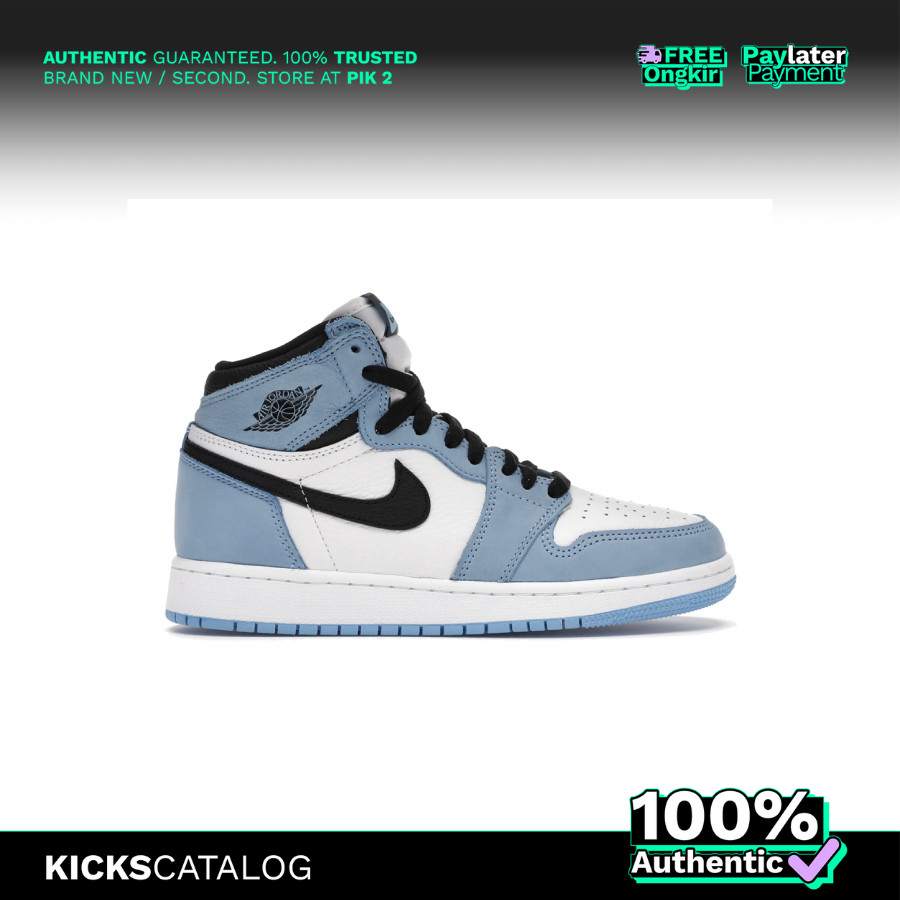 Jordan 1 Retro High White newest University Blue Black (GS)