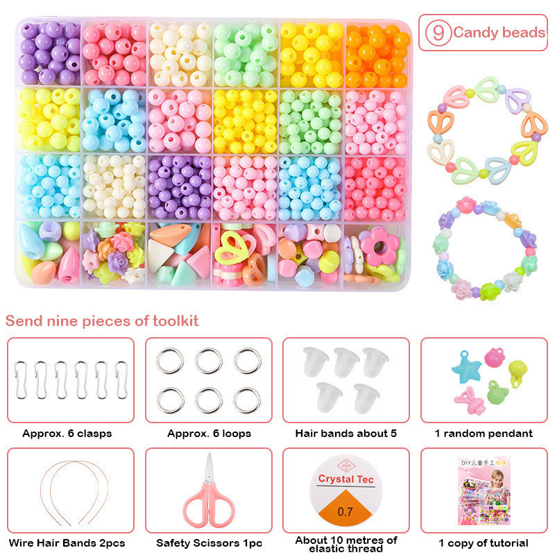 Paket DIY Kyopta Beaded diy Meronce gelang kalung Gantungan Mainan edukasi kreatifitas anak meronce gelan Bahan Premium Aesthetic