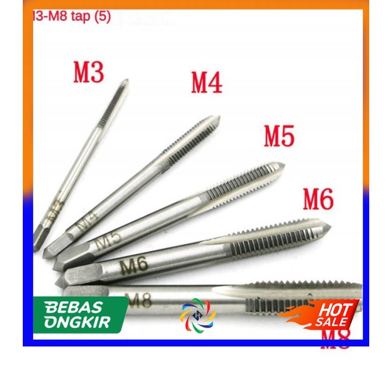 Jual Hand Tap Thread M3-M8 Pembuat Drat Ulir 5 PCS | Shopee Indonesia