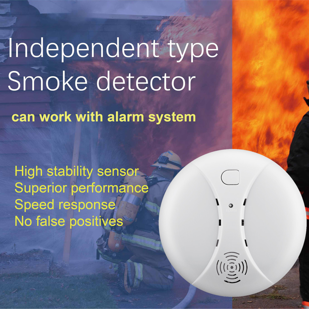 Jual 433MHz Wireless Fire Protection Smoke alarm Detector Alarm Sensors ...
