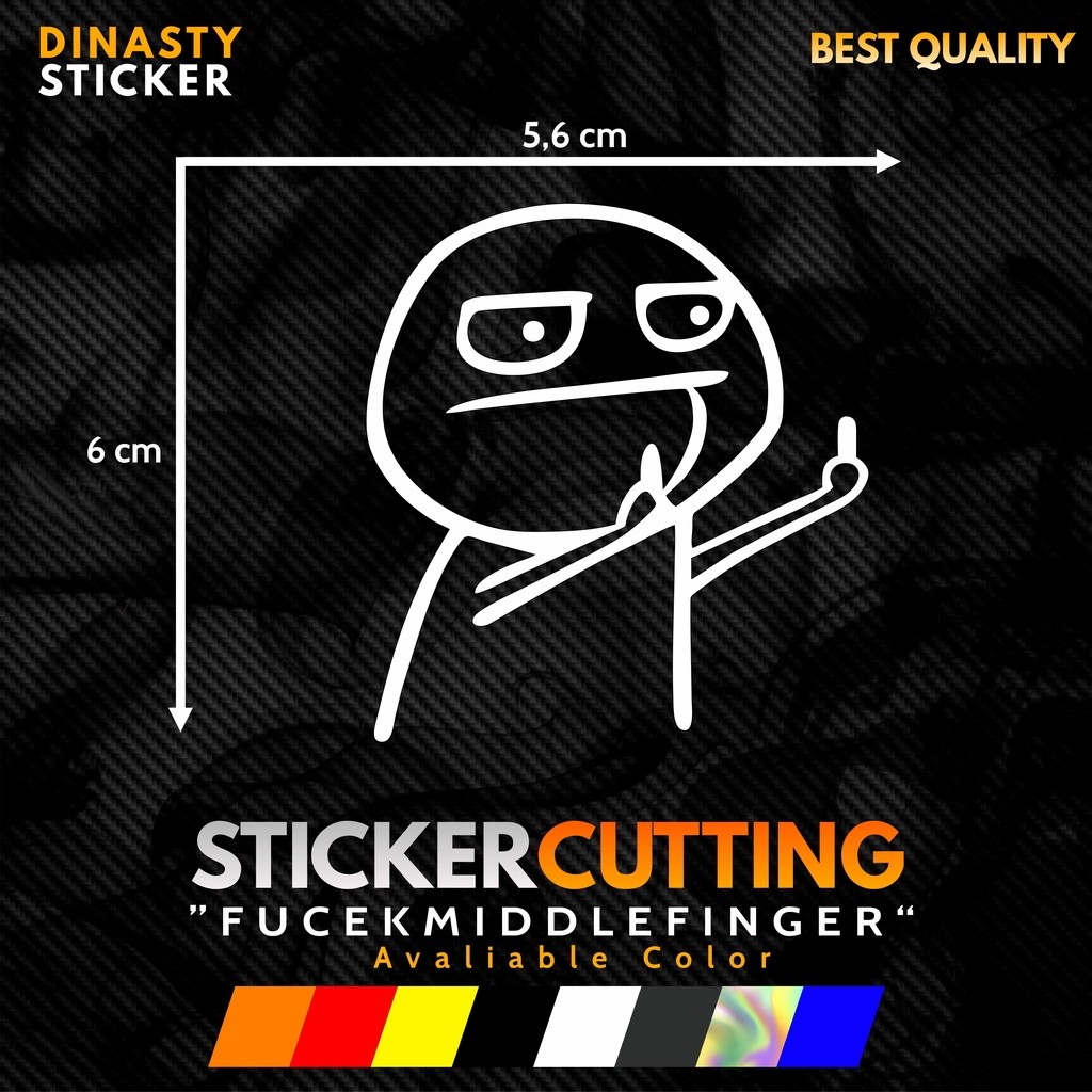 Jual STICKER STIKER CUTTING FUCEK MIDDLE FINGER MEME | Shopee Indonesia