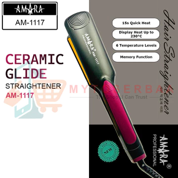 ( ) AMARA AM 1117 Ceramic Glide Plate Hair Straightener Catokan Rambut MY