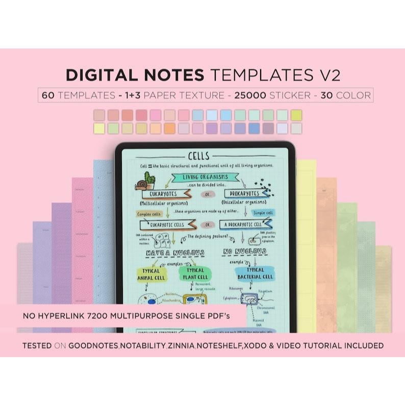 Jual Digital Notebook With Tabs Goodnotes Notebook Student Notebook