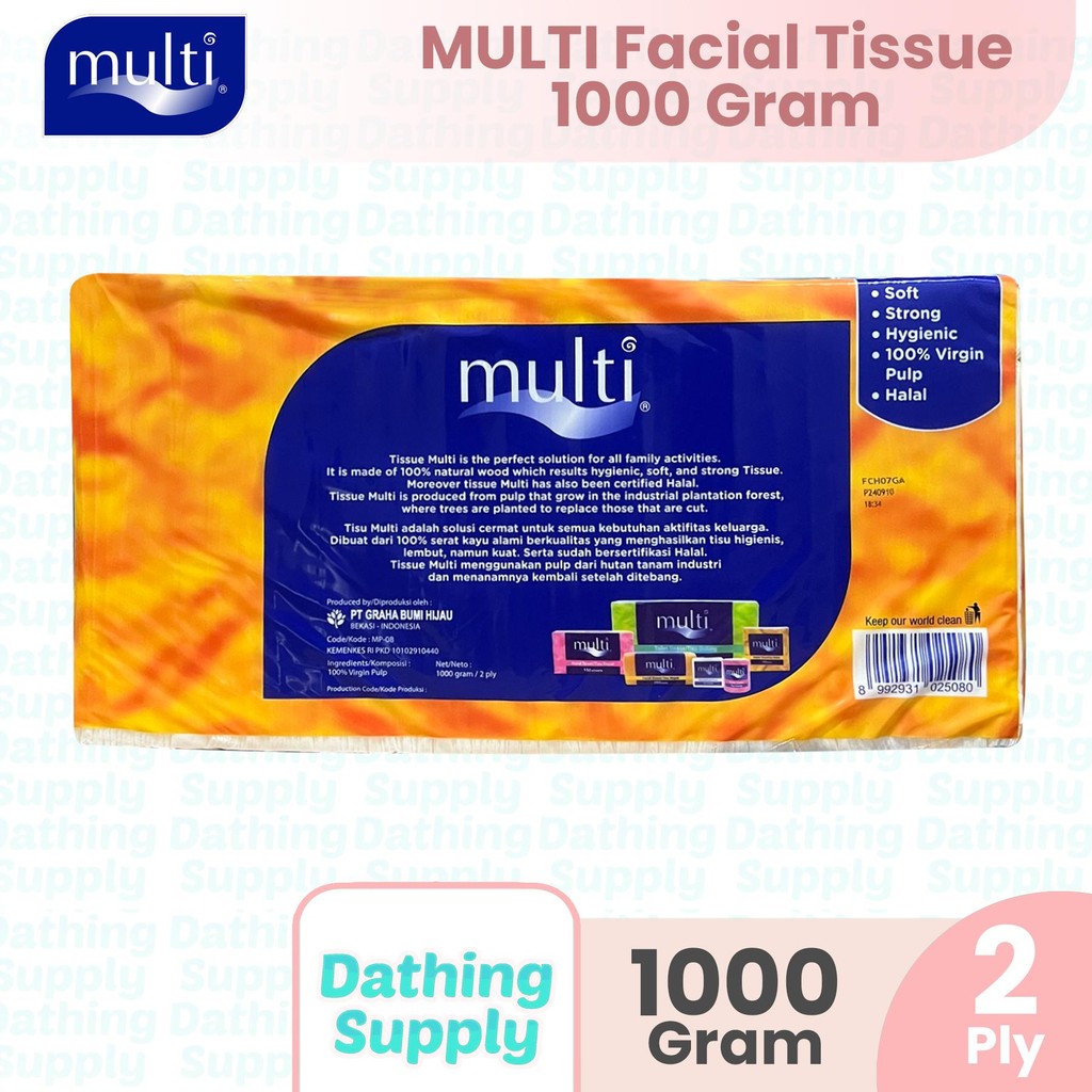 Jual ( 3 PACK ) Tissue Multi Facial Tisu 1000 Gram - 2 PLY JUMBO Size ...