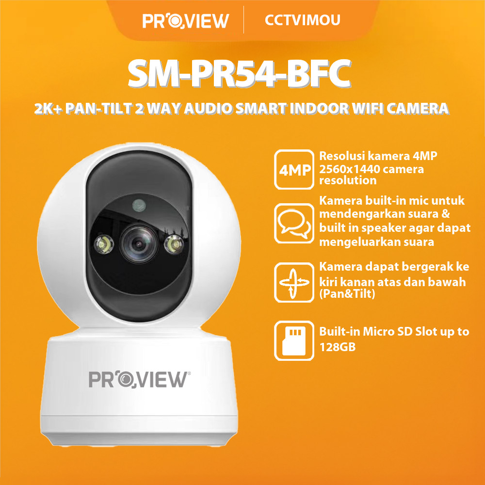 Jual PROVIEW SM-PR54-BFC 4MP 2K+ PAN-TILT 2 WAY AUDIO SMART INDOOR WIFI ...