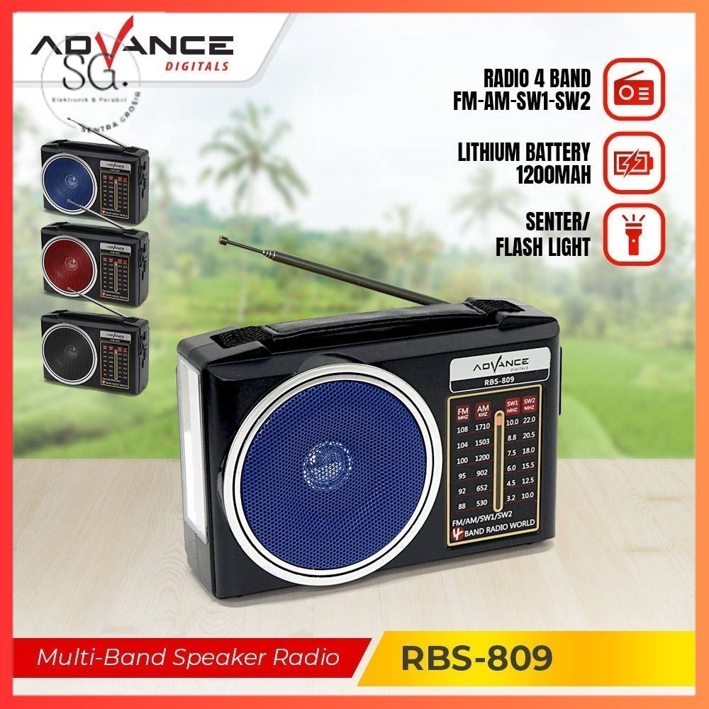 Jual Radio Advance RBS-809 / RBS809 FM / AM / SW1 / SW2 4 BAND RADIO ...