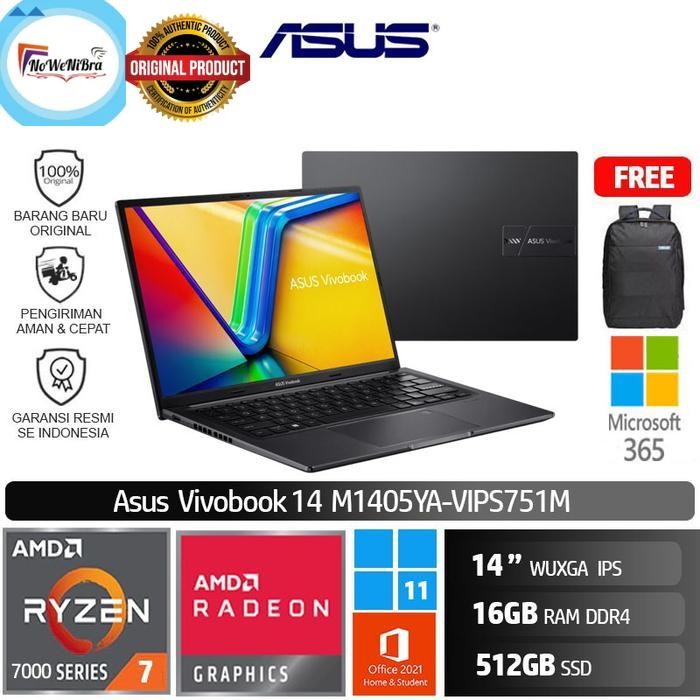Jual Asus M1405YA VIPS751M R7 7730U/16GB/512GB/14