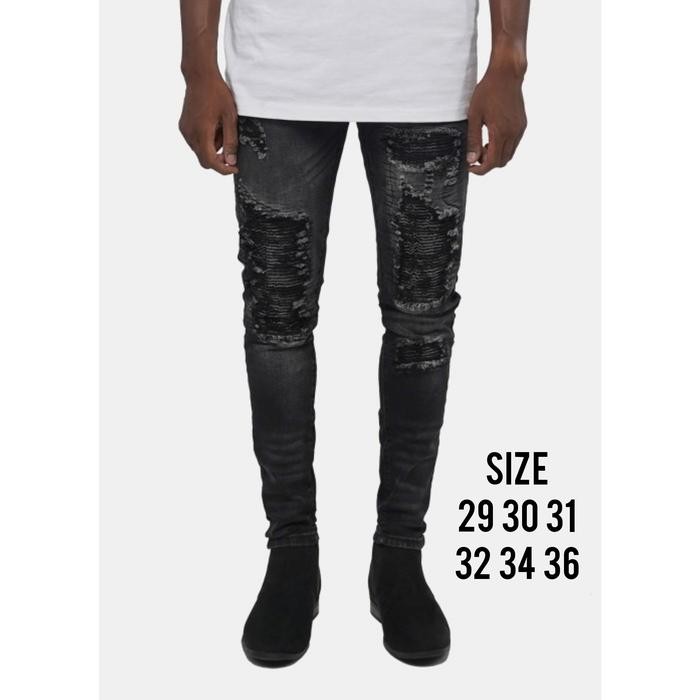 Jual RUCAS - SHADOW BLACK BIKER JEANS - Black, Iklan | Shopee Indonesia