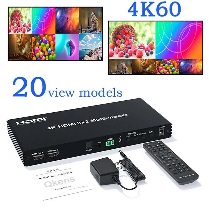 Jual 4K HDMI 8x2 Multiviewer with PIP 8 in 2 Out Dual Display Seamless ...
