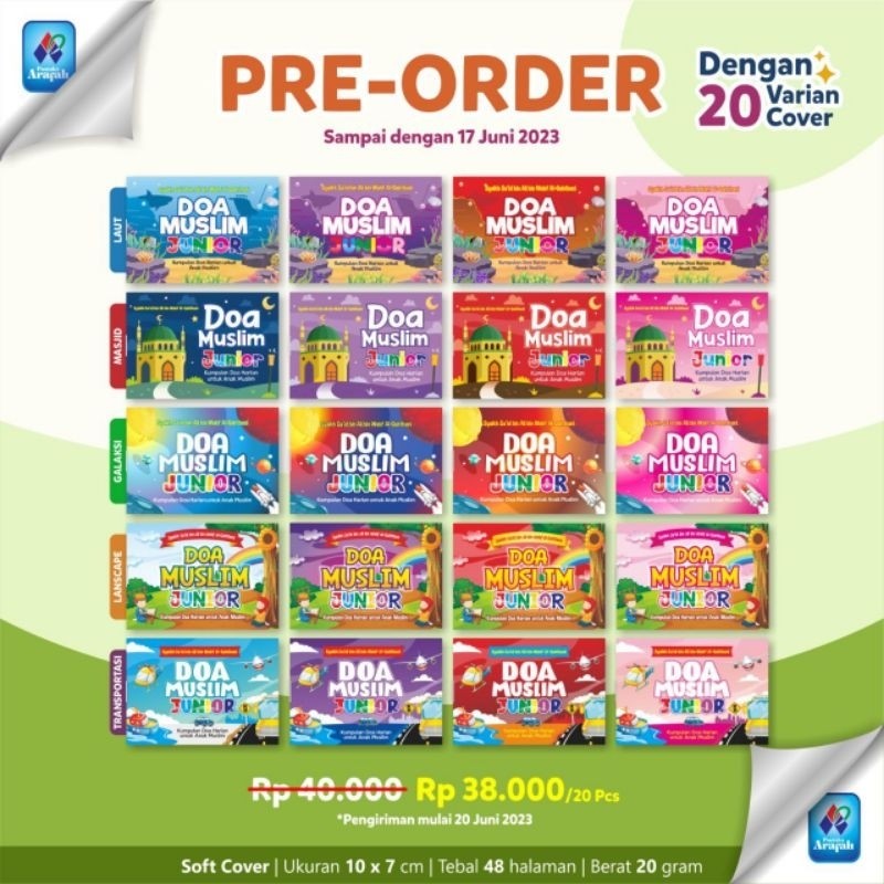 Jual Doa Muslim Junior 20 pcs Doa Harian Sunnah Anak Hadiah Souvenir ...