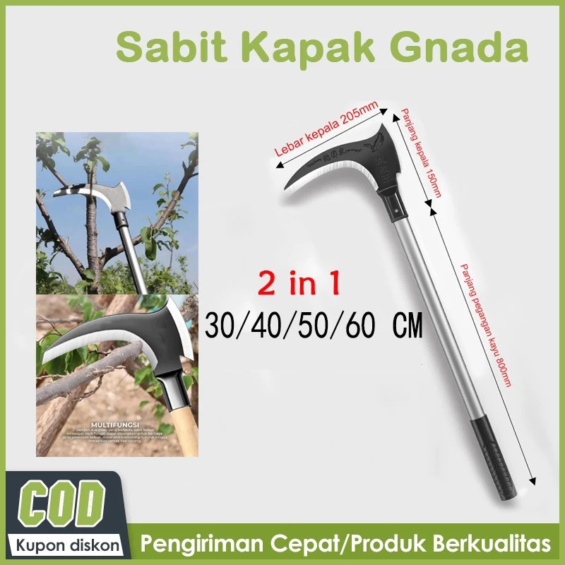 Jual 40/50/60CM Sabit Arit Rumput Baja Asli Sabit Kapak Ganda Alat ...