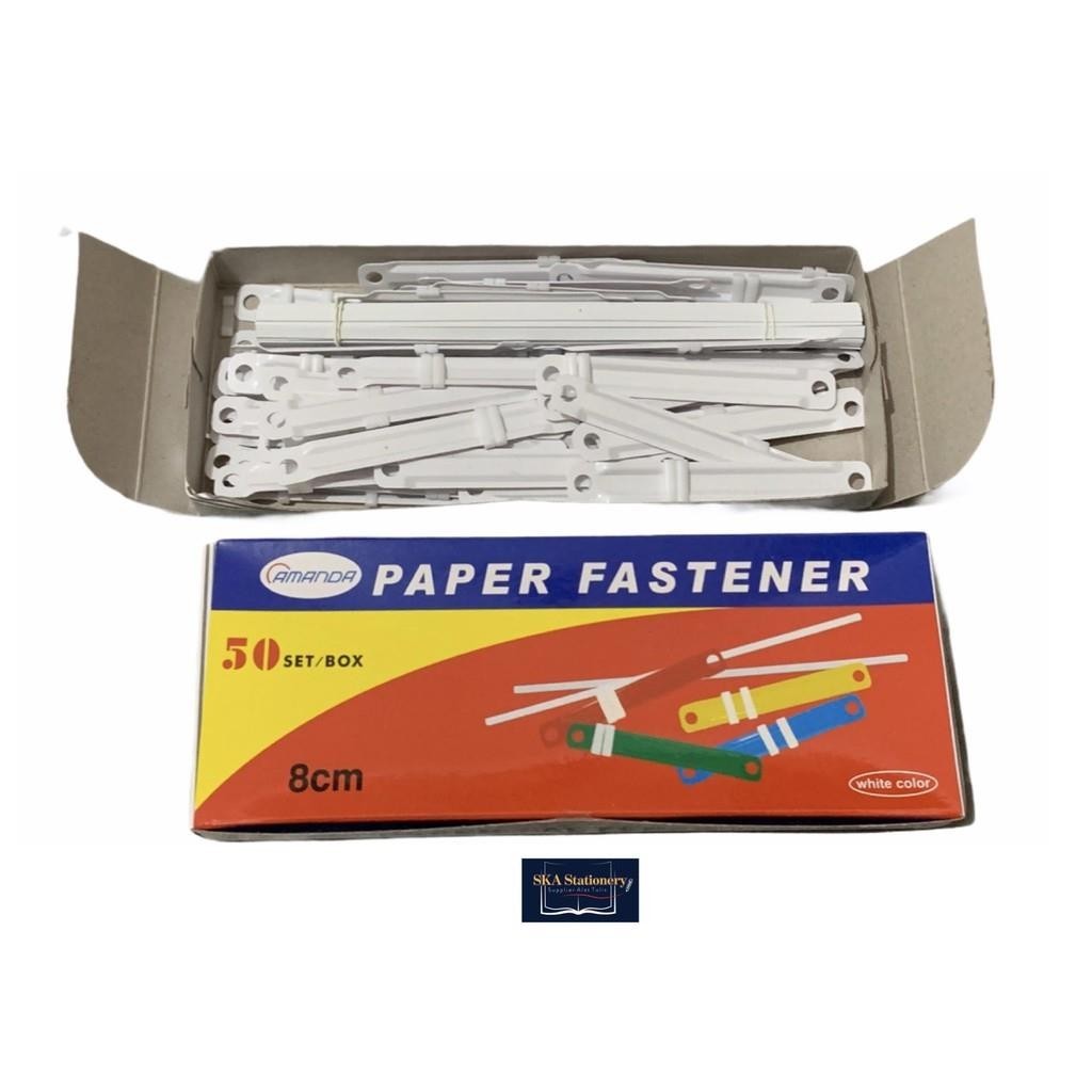 Jual Acco Map/Paper Fastener/Pengikat Kertas Plastik Putih Amanda (Pak ...