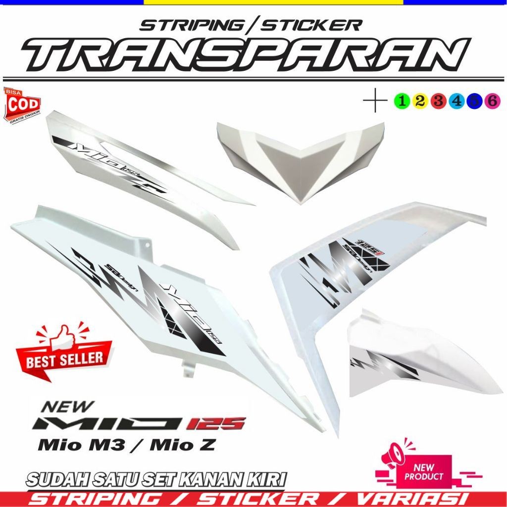 Jual Stiker Striping Mio M3 / Striping Mio Z Transparan Motif Terbaru ...