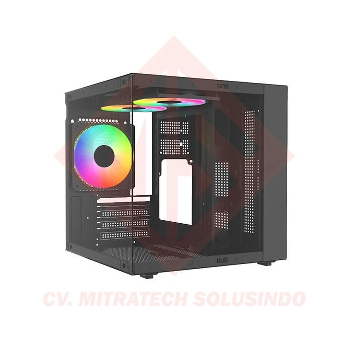 Jual VenomRX Casing PC Fox Esport Black M-ATX With 3x120mm A-RGB Fan ...