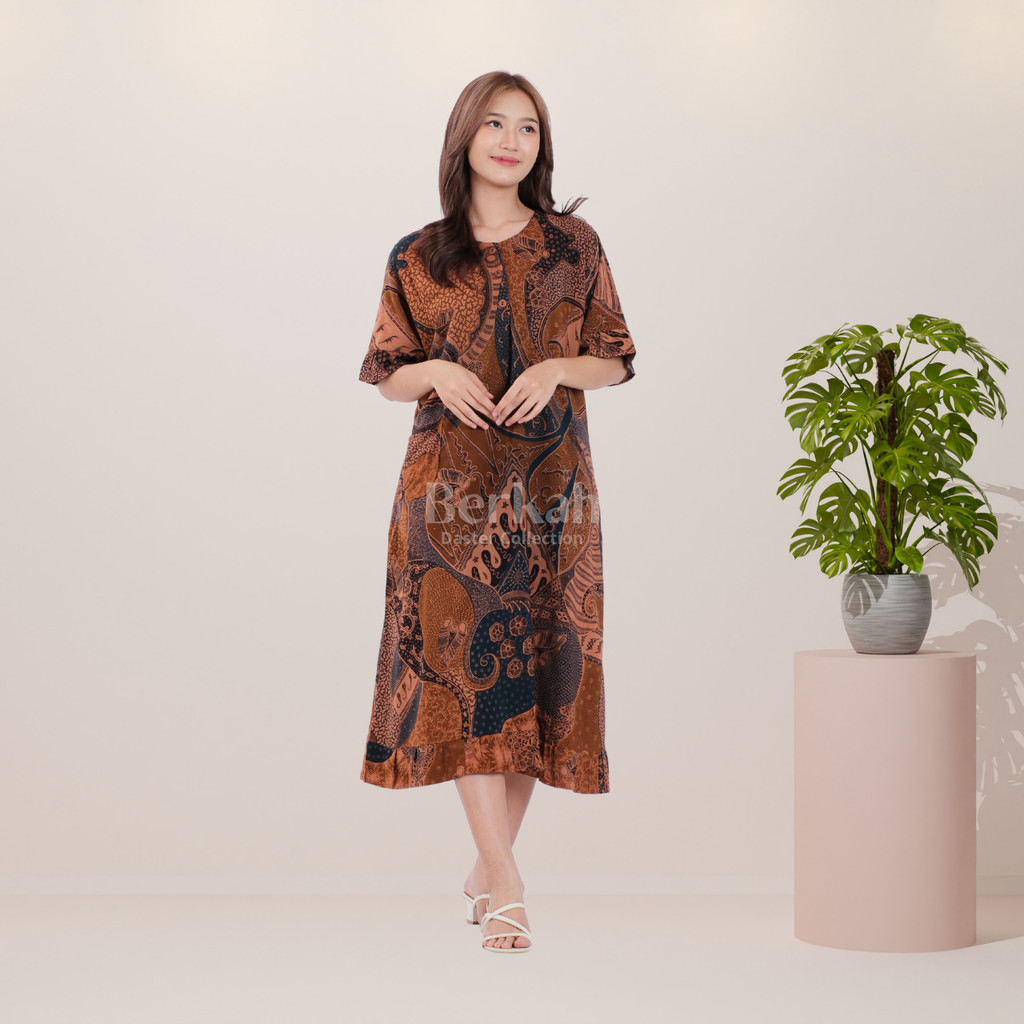 Daster Batik Rayon Busui Kancing Surya Teja 2