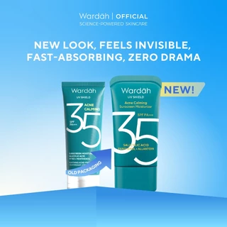 WARDAH UV Shield Acne Calming Sunscreen Moisturizer SPF 35 PA untuk komedo jerawat dan bekas jerawat kulit berminyak tekstur gel ringan mudah meresap - Skincare