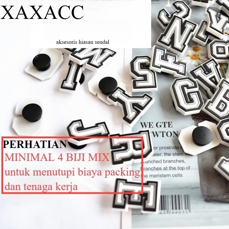 Jual AHT-002 Pin Bentuk Huruf Angka Pins Charm Untuk Hiasan Sandal ...