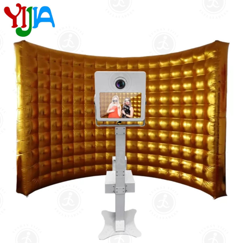 Jual 10FT-3m Golden/Silver Inflatable Photo Booth Backdrop Inflatable ...