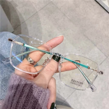 FOMAMATA Kacamata Minus Photocromic Wanita Pria Bluecromic Fashion Anti Radiasi Blueray Square