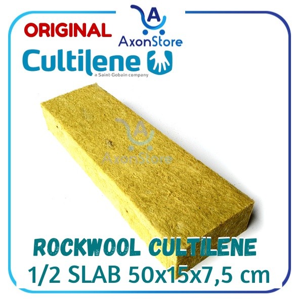 AXONSTORE Rockwool Cultilene 1/2 slab Media Semai Hidroponik rock wool 50 15 7,5