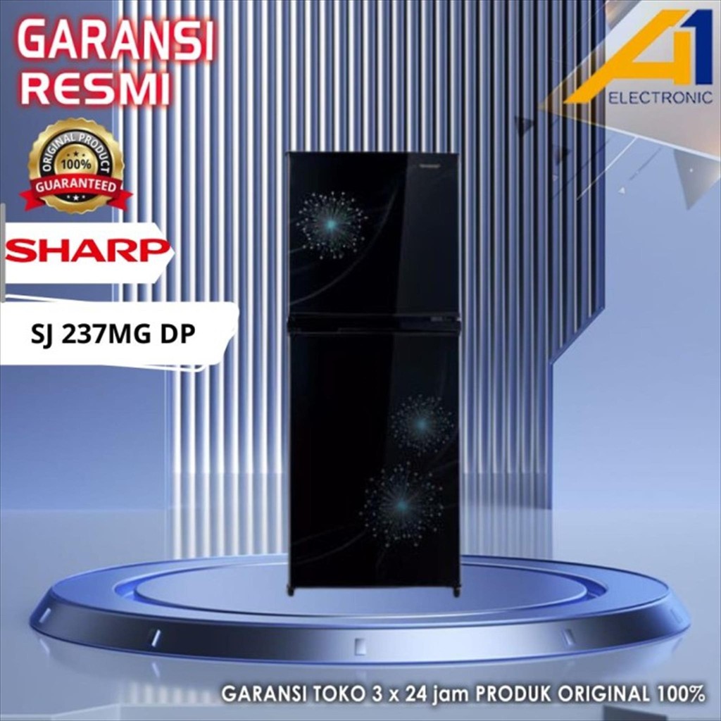 Jual Kulkas SHARP SJ-237MG-DP/DB Kulkas 2 pintu Shine Magneglass ...