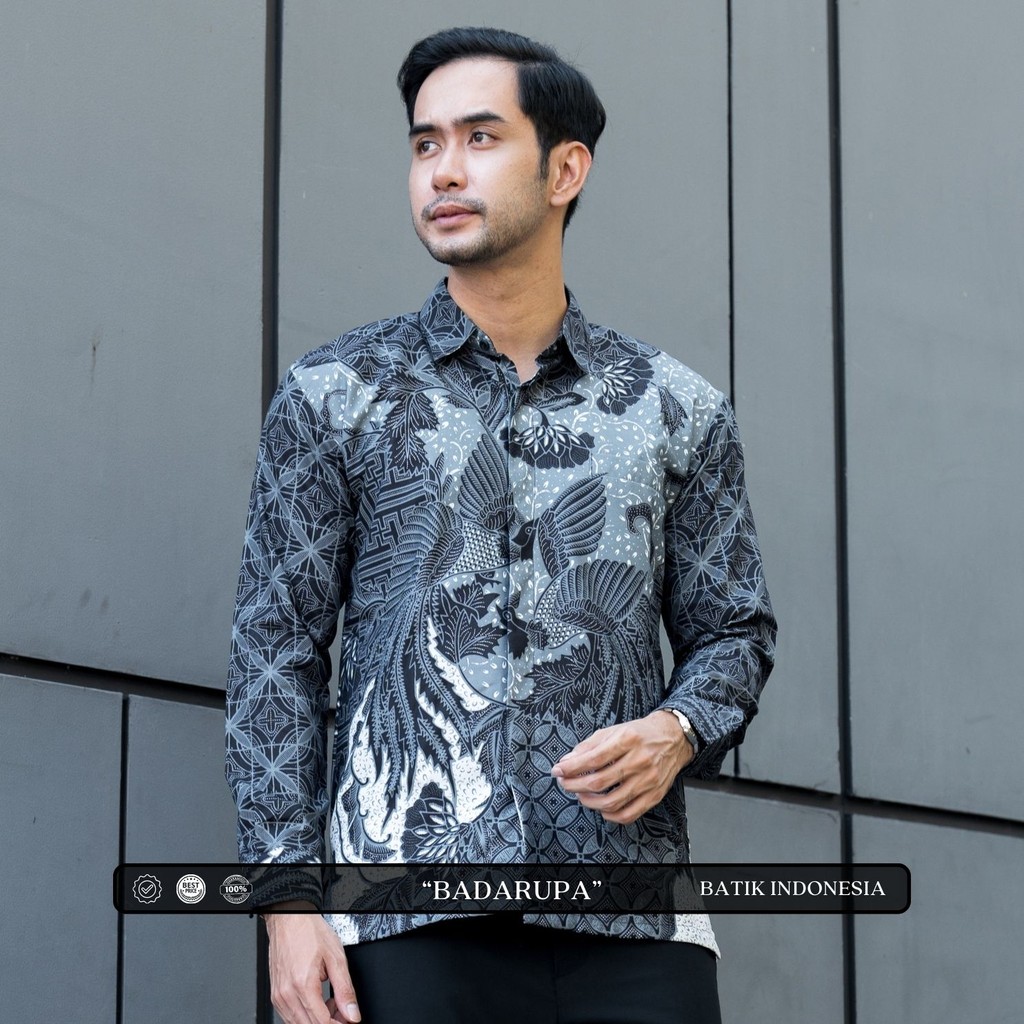 Jual Batik Indonesia Motif Badarupa Kemeja Baju Batik Laki Laki Lengan