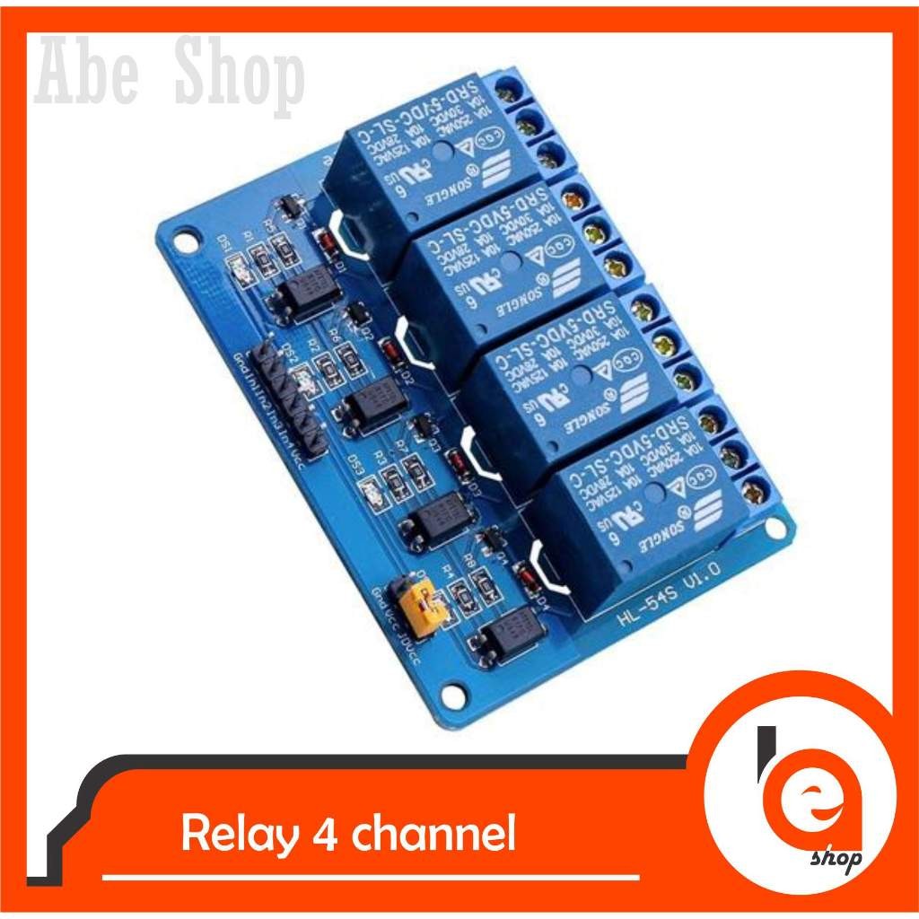Jual Abe Relay Module 4 Channel 5V Output 250VAC 30VDC 10A With ...