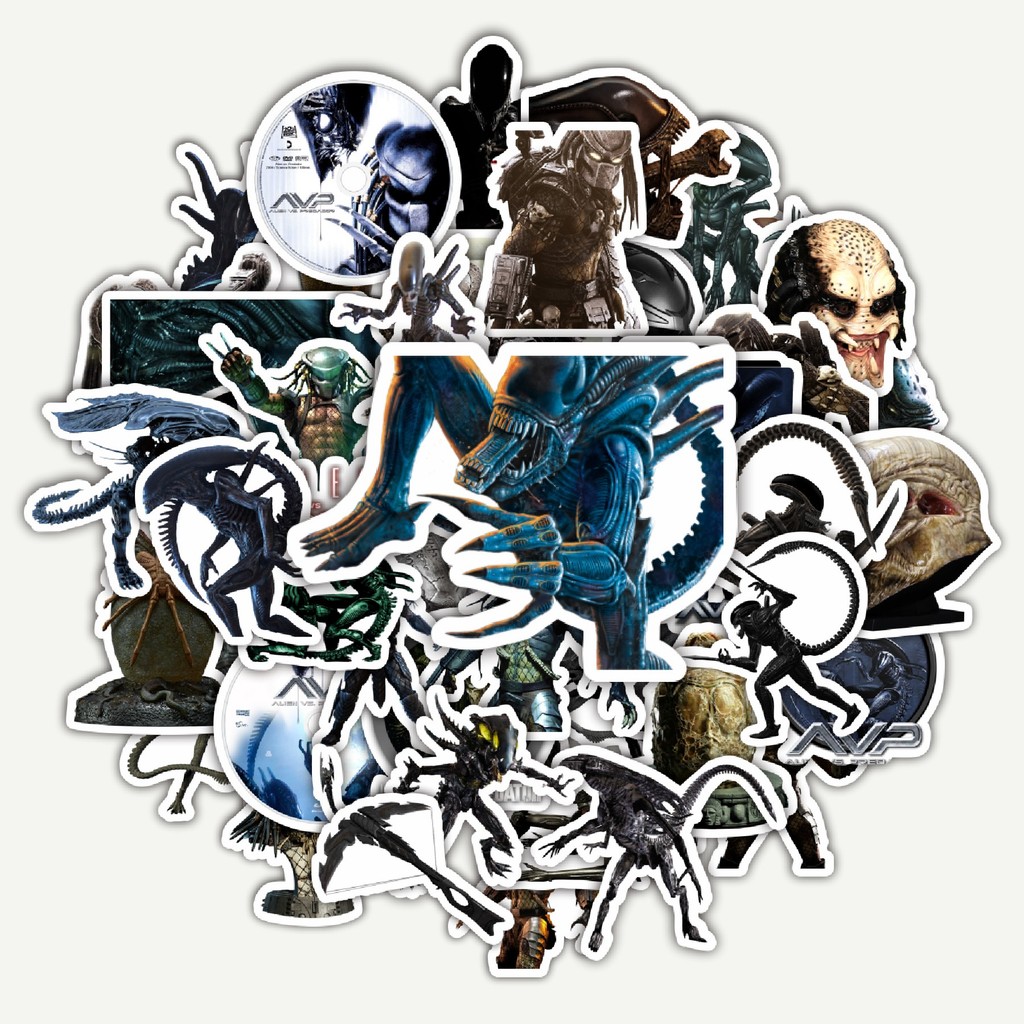 Jual Sticker Pack Stiker Movie Series Alien vs Predator Karakter Mix 2 ...