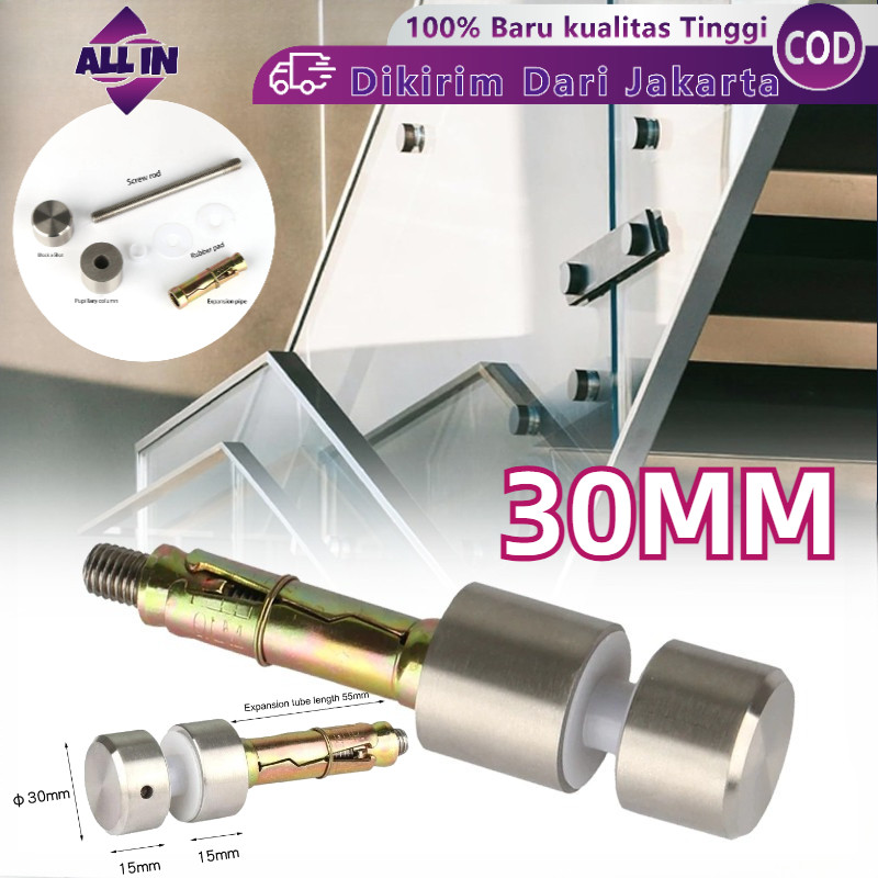 Jual 30mm Glass Pin Holde Penjepit Kaca Railing Tembok Stainless 304 ...