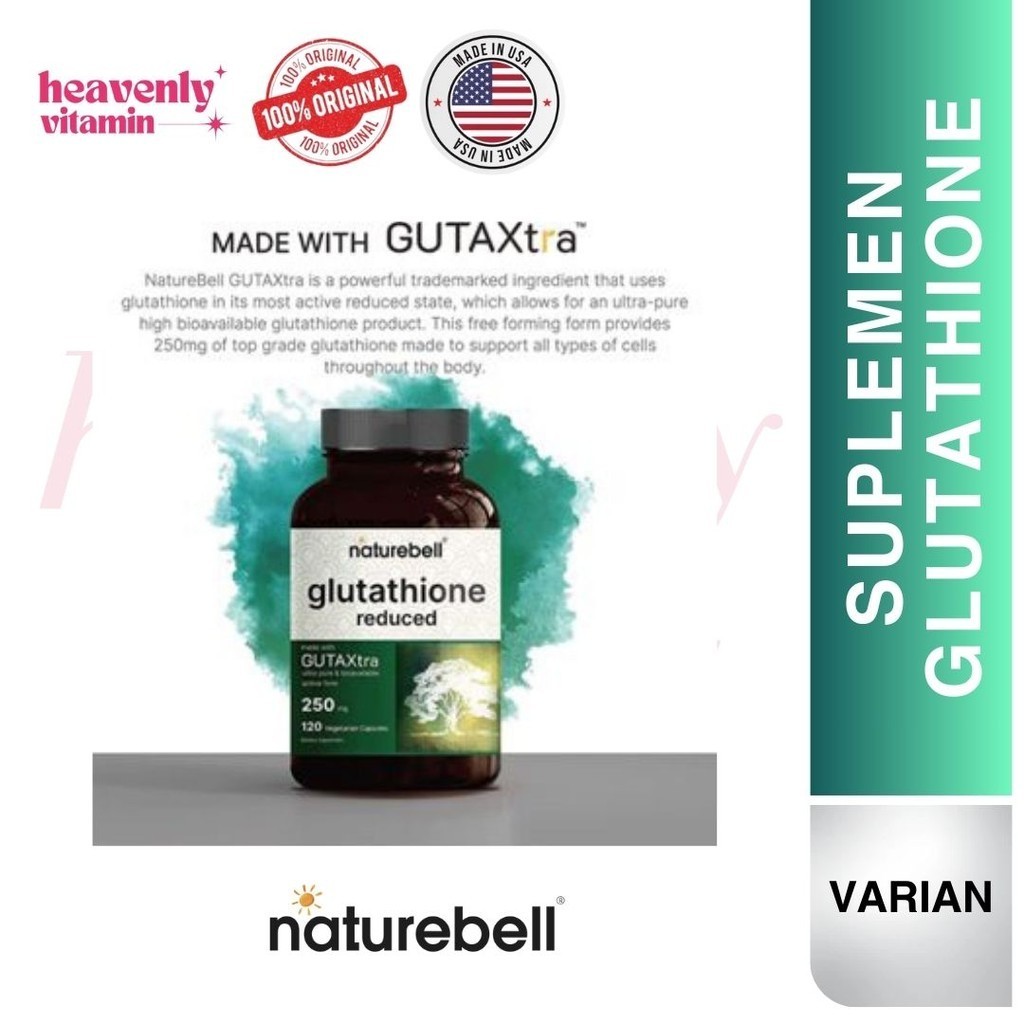 Jual Naturebell Glutathione Reduced 250 mg - 120 Veggie Capsules & Naturebell  Glutathione Reduced 1000 mg - 180 Veggie Capsules | Shopee Indonesia