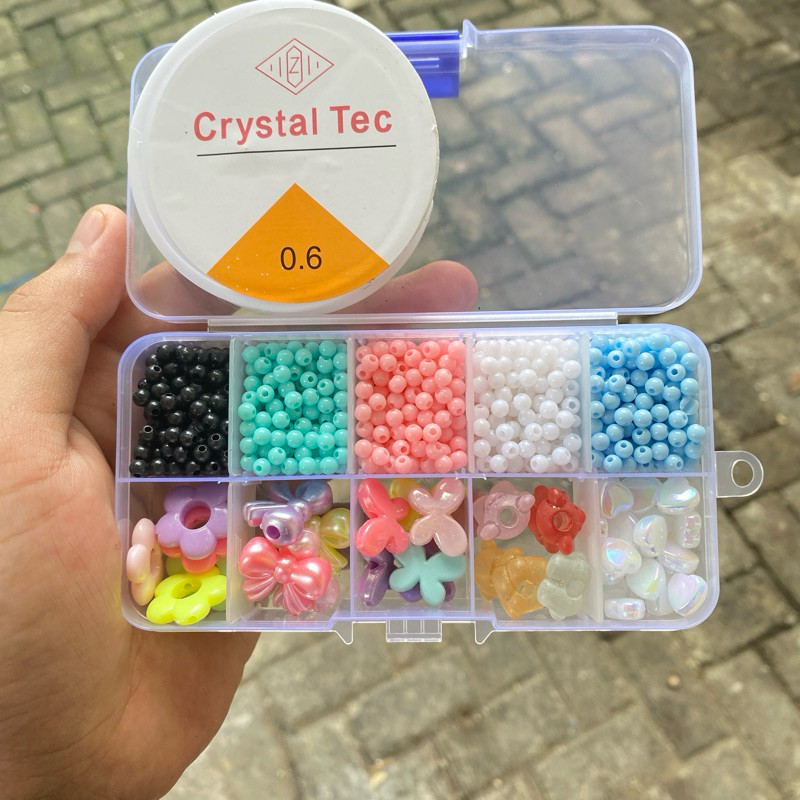 Jual Set Manik Manik DIY 6/0 4mm + Senar Elastis | Beads Kit