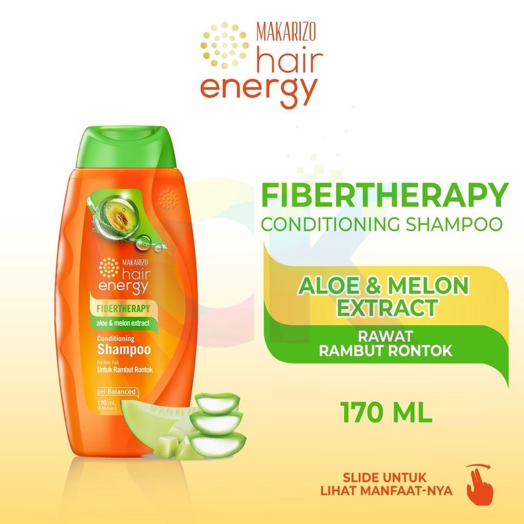Makarizo Hair Energy Fibertherapy Conditioning Shampoo Aloe & Melon 170 mL / Shampo Kondisioner CK