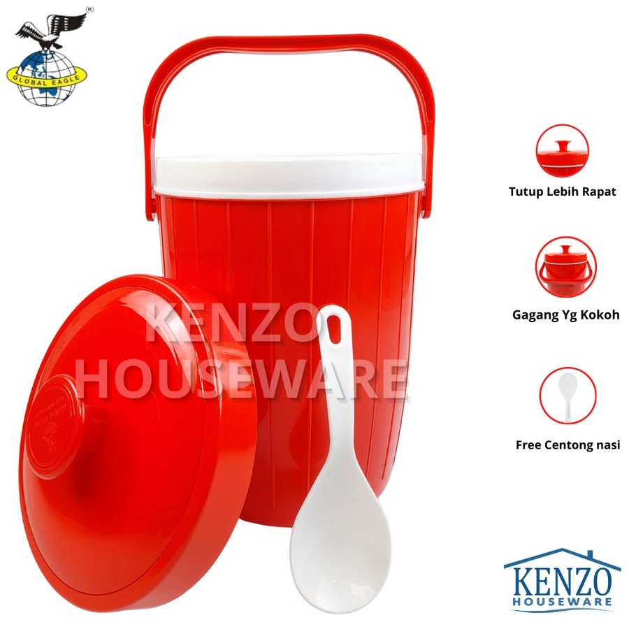 Jual Rice Bucket 1 2 3 5 6 7 8 10 12 17 Liter Global Eagle Termos Nasi ...