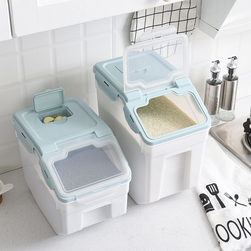 Jual Dispenser Beras Container Rice Box + Roda Tempat Penyimpanan ...