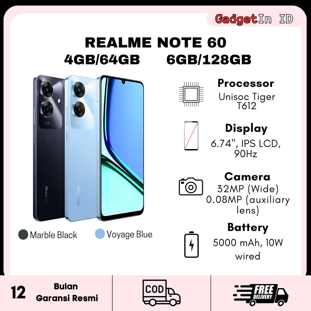 Jual Realme Note 60 4GB/64GB 6GB/128GB | Shopee Indonesia