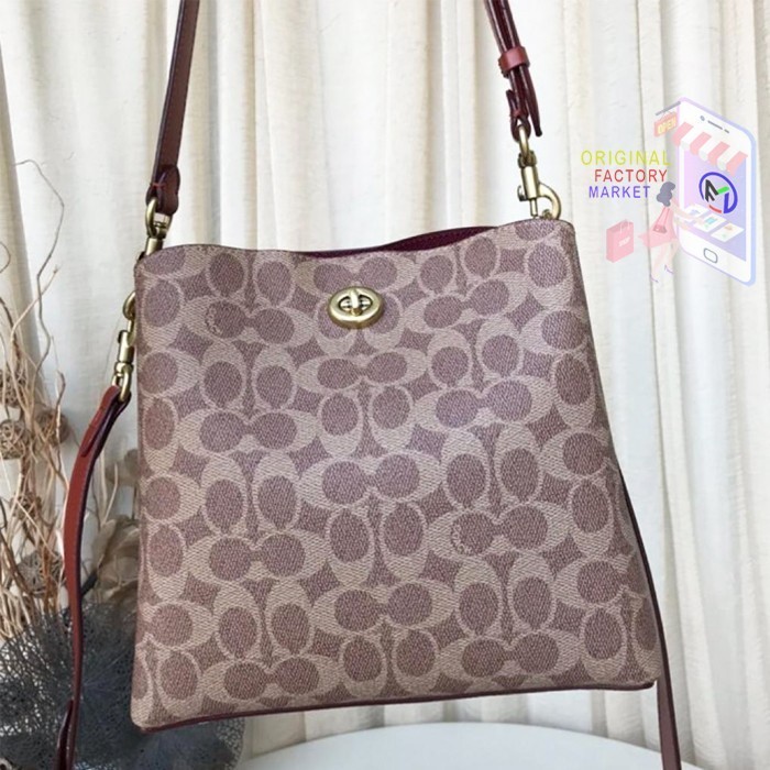 Jual Tas COC 3890 Willow Bucket Bag Signature Canvas Tan Rust ORIGINAL ...